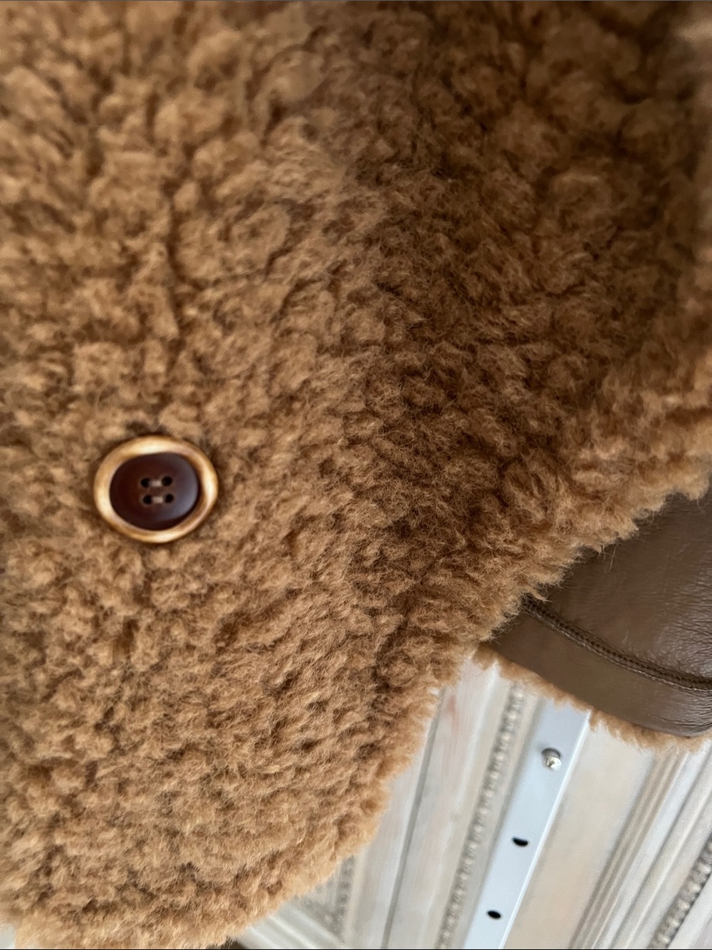 Classic Teddy Faux-Shearling Jacket in Chestnut Brown - Picture 3 of 8